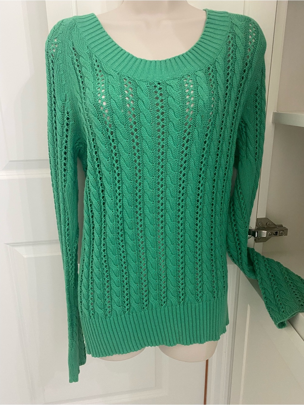 LN Old Navy Mint Green Open-Knit Scoop Neck Sweater